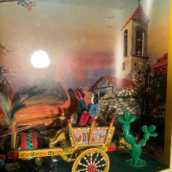 Vintage Sicilian Italian Folk Art miniature Horse And people Souvenir in box 60s - Picture 5 of 16